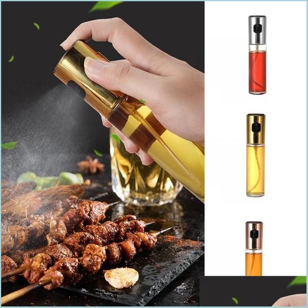 Ustensiles De Cuisine Verre Pulvérisateur D'huile D'olive Bouteille Vide Vinaigre Distributeur De Sauce De Soja Barbecue Salade Cuisson Griller Drop Delivery Accueil Garde Dh4Hx