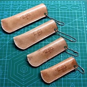 Cooking Utensils Handmade Vegetable Tanned Genuine Leather Folding Knife Cover Scabbard for OPINEL NO10 NO6 NO7 NO8 NO9 Storage Bag 230726