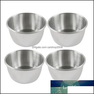 Ustensiles de cuisine Ustensiles de cuisine Cuisine Salle à manger Bar Maison Jardin 4 Pcs Acier Inoxydable Pot Dip Bol Petite Sauce Tasse Assaisonnement Plat Soucoupe App