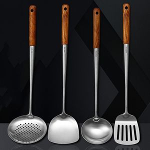 Ustensiles de cuisine à long manche en acier inoxydable Wok spatule écumoire pelle marmite à fente spatule à riz cuillère à riz louche ensemble d'ustensiles utensilio 230726