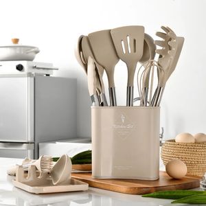 Ustensiles de cuisine en Silicone, ustensiles de cuisine, ustensiles de cuisine, gâteau antiadhésif, spatule BBQ, louche, batteurs d'œufs, accessoires, ensemble d'outils 231124