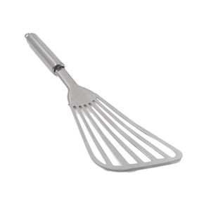 Utensilios de cocina Espátula para freír pescado de acero inoxidable Espesado Pulido Pala para abanico Palas para fugas oblicuas Freír bistec Huevo frito Herramienta Cocina Cena Herramientas ZL0985