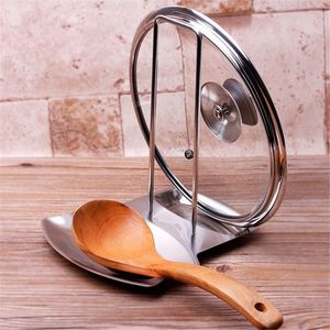 Ustensiles de cuisine en acier inoxydable Pan Pot couvercle couvercle support support porte-cuillère poêle organisateur stockage soupe repose outils de cuisine support 230201