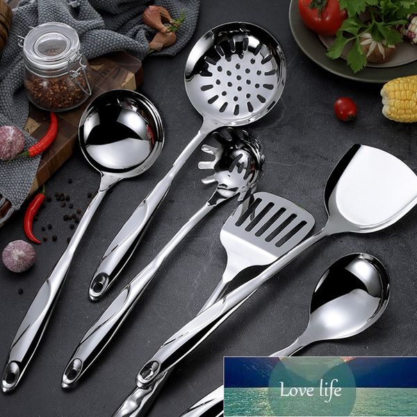 Ustensiles de cuisine ensemble d'outils en acier inoxydable spatule poignée résistante à la chaleur cuillère à soupe antiadhésive pelle spéciale tourneur outil de cuisine