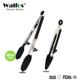 Kookgerei WALFOS 22 CM en 30 CM Food Grade 100% Siliconen Voedseltang Keukentang Gebruiksvoorwerp Kooktang Clip Klem Salade Serveren BBQ Gereedschap 230802