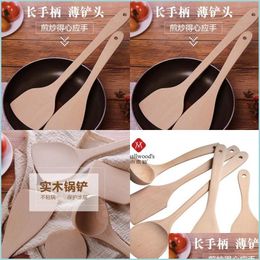 Ustensiles de cuisine Cuillère en bois Spata Eco Friend Cuillère à ustensiles de cuisine en bois Cuisson Fry Pelles à mélanger Cuillères à long manche 53 P2 Dhj3Q