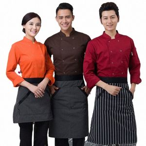 koks keuken kleuren hoge kwaliteit chef-kok uniformen Britse kleding vrouwelijk restaurant chef-koks kleding dames chefwear gratis schip C93J#