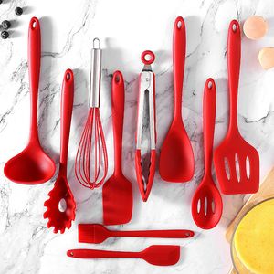 Pièces d'ustensiles de cuisine Ensemble d'ustensiles de cuisine en silicone Spatule antiadhésive Pelle cuillère à soupe Outils de poignée Outils de cuisine sans BPA Accessoires 230217