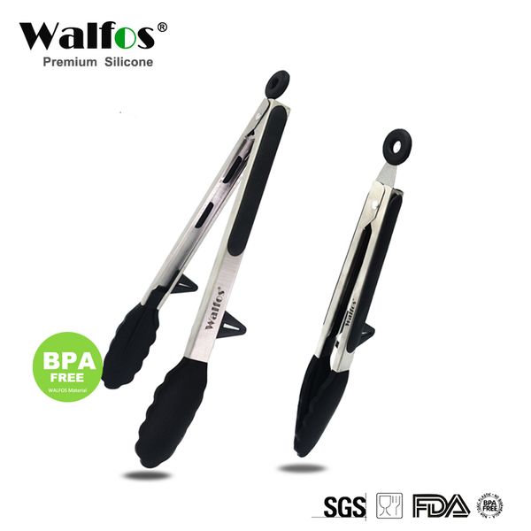 Piezas de utensilios de cocina WALFOS 22 CM y 30 CM Grado alimenticio 100% Silicona Pinzas para alimentos Pinzas de cocina Utensilio Pinzas para cocinar Clip Abrazadera Ensalada Servir BBQ Herramientas 230224