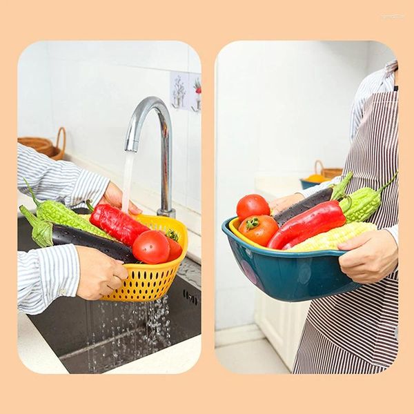 Ensembles d'ustensiaux de cuisine 6 / 8pcs Évier de cuisine Panier de fruits du drain de légumes pour laver le drain du bassin en plastique