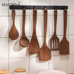 Kookgerei Sets 6PCS Keuken Houten Gebruiksvoorwerpen Set Schop Soeplepel Rijst Een Goede Helper Voor Koken Multifunctioneel Gebruik