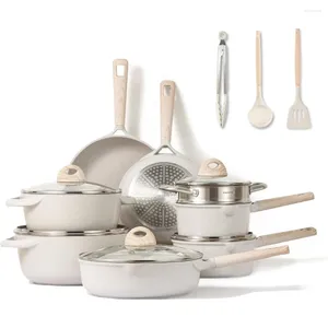 Ensembles de cuisine Carote 16pcs Pots and Pans définir une casserole antiadhésive pour la cuisson des ustensiles