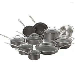 Kookgerei Sets Cuisinart 17-delige set Chef's Classic Anti-aanbak Hard Geanodiseerd 66-17 Non-stick Kookpot Ollas De Cocina