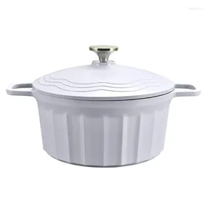 Juegos de utensilios de cocina Esmalte Olla Hogar Antiadherente Cocina Sopa de doble oreja Cocina de inducción Universal Punto de guiso de gran capacidad al por mayor