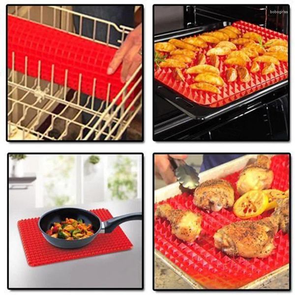 Ensembles d'ustensiles de cuisine, tapis de cuisson en Silicone pyramide résistant à la chaleur, ailes de poulet grillées, multifonctionnel pour l'extérieur, vente en gros