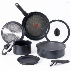 Ensemble d'ustensiales antiadhésive 10pc induction Four Broileur SAFE 500F POTS EMPLABLE PANS RV CAMPING LAVER LAVERS LAVERS Thermo-spot