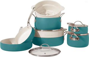 Ensemble d'ustensiles de cuisine Oprah Les choses préférées - Pots et casseroles en aluminium en 12 pièces avec céramique non toxique non-cadrand