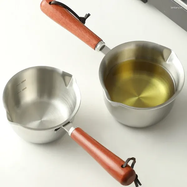 Juegos de utensilios de cocina de acero inoxidable para verter aceite, olla pequeña, artefacto especial para el hogar, suministros de cocina sin cubierta, Mini antiadherente