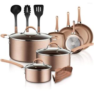 Ensembles de cuisine Ustensiles Ensemble de pots pour cuisiner le four hollandais Pot Gol Ustensiles de cuisine antiadhésiques