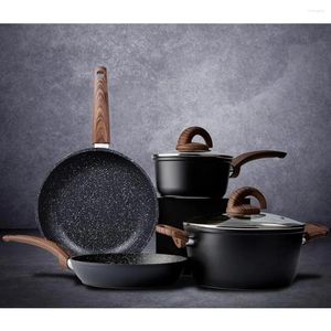 Kookgerei Sets Vkoocy Anti-aanbak Keuken Set Potten En Pannen Gezond Inductie Graniet Koken Met Frituurpannen