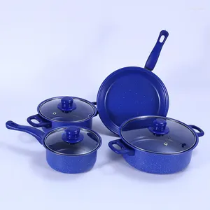 Juegos de utensilios de cocina Venta al por mayor Juego de ollas de cocina Caja de regalo Cocina de inducción Estufa de gas Universal antiadherente Fondo plano Wok Sopa Pequeña olla de leche