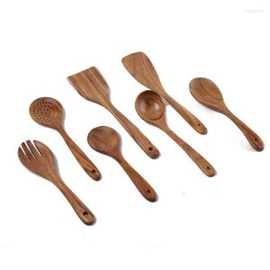 Conjuntos de utensilios de cocina, espátula de madera, utensilio antiadherente, utensilios de cocina, cuchara de cocina, espátulas colgantes
