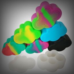 Cool 22ML forme de nuage antiadhésif cire huile plates-formes perruque Wag conteneurs étui en silicone pot de stockage porte-pot pilule cuillère boîtes paille fumer DHL