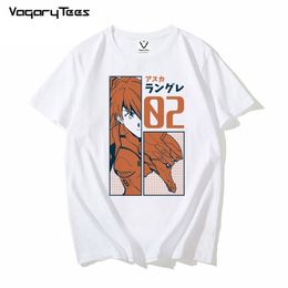 Cool Asuka Langley Ayanami Rei T-shirt Mannen Manga Unisex Japan Anime Streetwear T-shirt Casual Korte Mouw Mode T-shirt Homme 220224