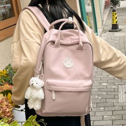 Cool sac à dos étudiant femme mode sac à dos étanche mignon femmes sac d'école dame ordinateur portable livre blanc Kawaii fille collège sac à dos voyage