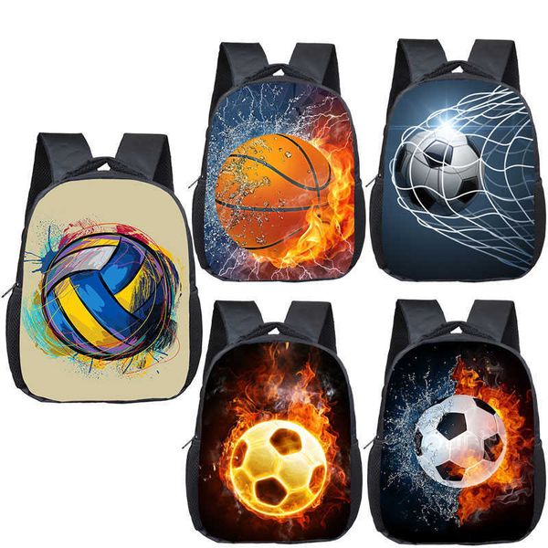 Cool basket-ball / sac à dos imprimé football pour enfants de 2 à 4 ans sacs d'école pour enfants 12 pouces mini sac pour tout-petits sac de maternelle X0529