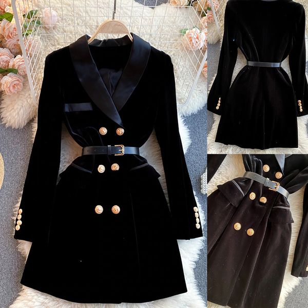 Cool Black Velvet Women Blazer Suit Street Power para boda Madre de la novia Wear Evening Party Chaqueta formal