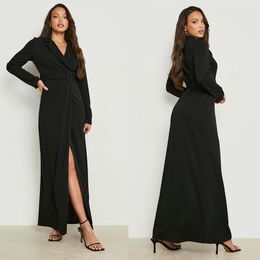Cool Black Women Long Jacket Suits Sexy Ladies Prom Evening Gast Formele slijtage Custom Made Blazer