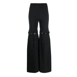 Cool Black Women Suits Set 2 stuks jas+flare broek riem gesp. Blazer+elastische taille broek haute couture haute couture
