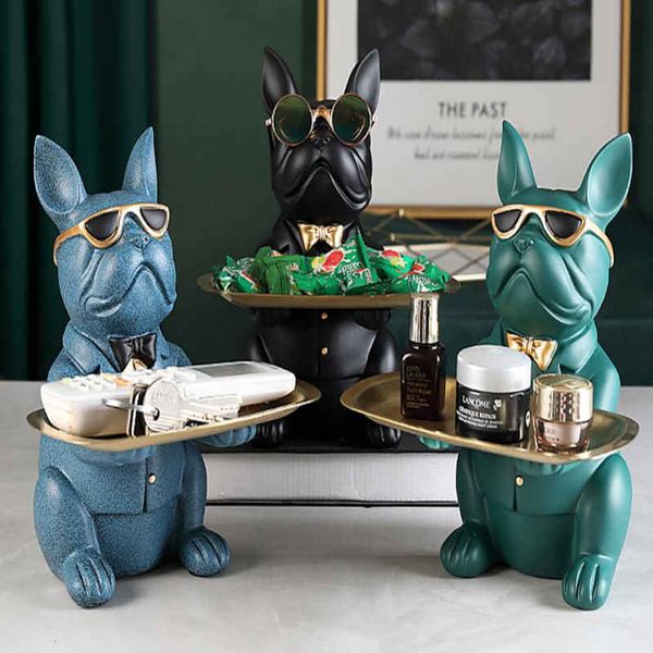 Cool Bulldog, Statue, Décoration de table, Sculpture de mode, Décoration de la maison, Multifonction, Rangement de bureau, Figurine Miniature, Tirelire