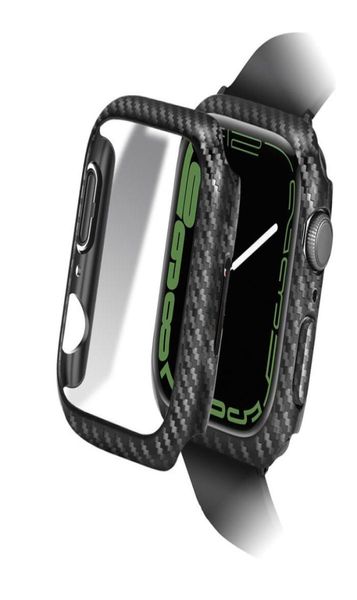 Case de fibra de carbono fría para la serie de relojes 7 6 5 4 3 2 PC Tough Armor Cubierta dura IWatch 38 mm 40 mm 41 mm 45mm39049263254804