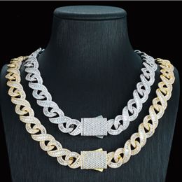 Cool Chains Necklace16-28inch 18K Amarillo Blanco Chapado en oro Bling Baguette CZ Cadena cubana Collar Pulsera Enlaces para hombres Bonito regalo