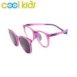 Cool Childrens Outdoor Zonnebrillen Kinderingen Optische wandelglazen Recept glazen TR90 Flexibele bril Frame Fashion Design 240429