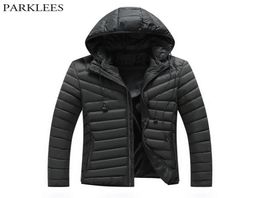 Cool College Winter Black Hooded Jacket Men Boy 2018 Gloednieuwe katoenen met watten geplooid Jackets Lagen Heren Casual Winddichte outdoar5506248