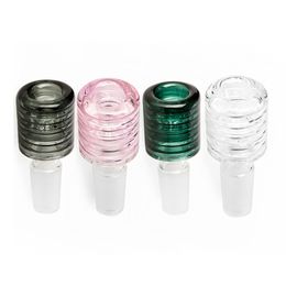 Cool Colorful 14MM 18MM Male Joint Tazones para fumar Pantalla incorporada Hierba seca Filtro de aceite de tabaco Tazón de vidrio WaterPipe Bong Convert Hookah Down Stem Cigarette Holder Bowl