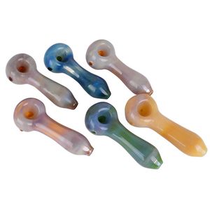 Cool Coloré Pipes À Main En Verre Épais Cuillère Filtre Herbe Sèche Tabac Bong Pipe À Main À La Main Huile Rigs Fumer Bong Cigarette Porte-Main