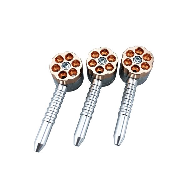 Cool Colorful Metal Alloy Multifunción Pipes Bullet Cartucho Estilo Hierba seca Tabaco Grind Spice Miller Grinder Grinding Portable Rotate 6Hole Filter Fumar