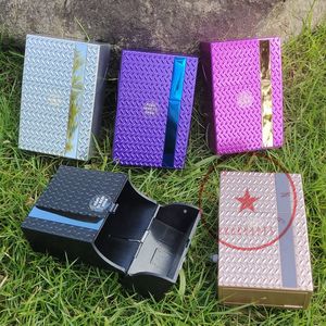 Boîte de rangement de cigarettes coloré coloré en plastique coloré portable Point de vague innovante Répartiment de couverture de rabat à rabat à herbe sèche