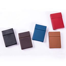 Cool Colorful PU Leather Portable Cigarette Case Dry Herb Tobacco Cigarette Smoking Holder Storage Box Stash Container Innovative Design