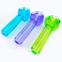 Cool Colorful Soul Pipas congelables Líquido Pyrex Tubo de vidrio grueso para fumar Hierba seca portátil Tabaco Plataformas petroleras Filtro Bong Soporte para cigarrillos de mano