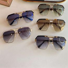Gafas de sol curvas y rectas Marco de placa de metal de alta calidad UV400 Moda Moda Polygonal Summer UV Gafas de sol2615