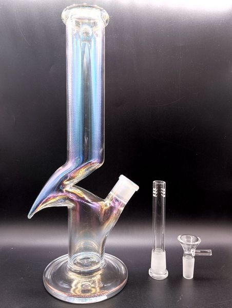 Cool Design Titanium 14 pouces Verre Eau Bong Narguilé Unique Fumer Pipe Huile Dab Rigs Tabac Accessoire