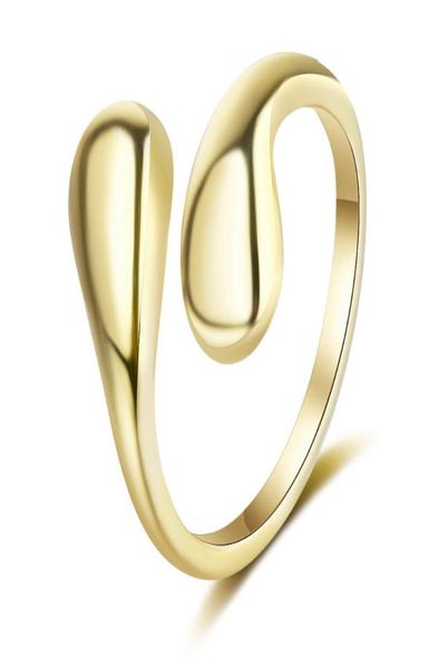 Cool Designer Simple Minimaliste Gold Gold 925 STERLING Silver Adjustable Deny Ring For Women Trendy Elegant Jewelry Cadeaux6043977