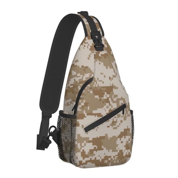Cool Digital Desert Camo Crossbody Sling Backpack Men Men de camouflage militaire Camouflage épaule Sacs pour voyager