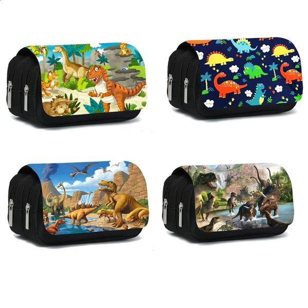 Cool Dinosaur Print Estuches cosméticos Caja de lápices Adolescentes para niños Niñas Bolsa de maquillaje Niños Dibujos animados Dinosaurio Bolsas escolares Regalo 240122