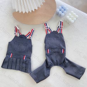 Cool Dog Denim overoles vestido de mezclilla estilo británico ropa para perros Schnauzer Bichon Corgi Teddy Puppy chaqueta para mascotas